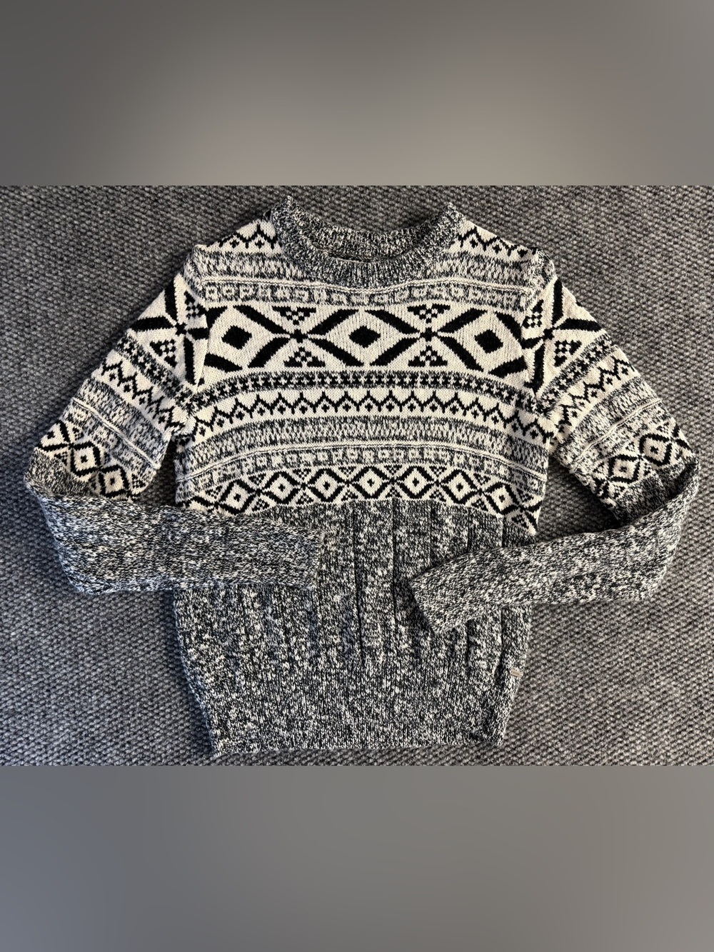 The Normal Brand Fair Isle Geometric Cotton Sweater Small